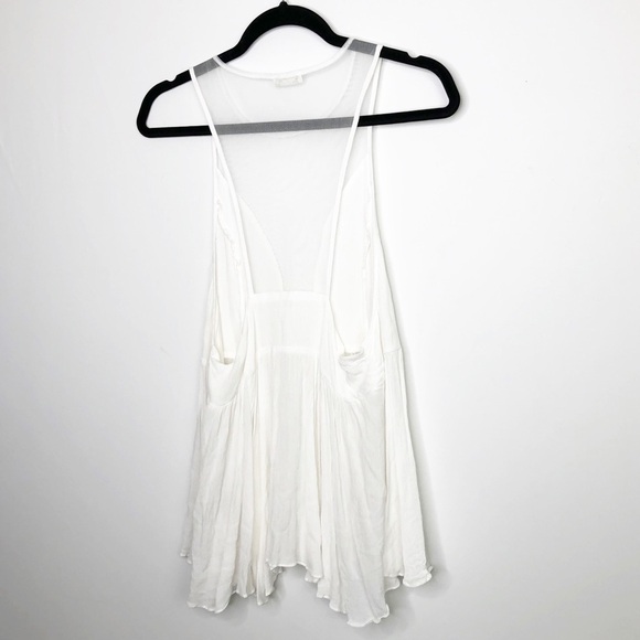 𝅺Free people ivory sheer mesh marble tank blouse - Picture 5 of 11